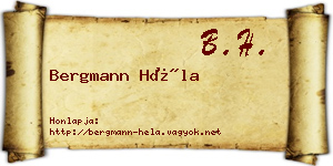 Bergmann Héla névjegykártya